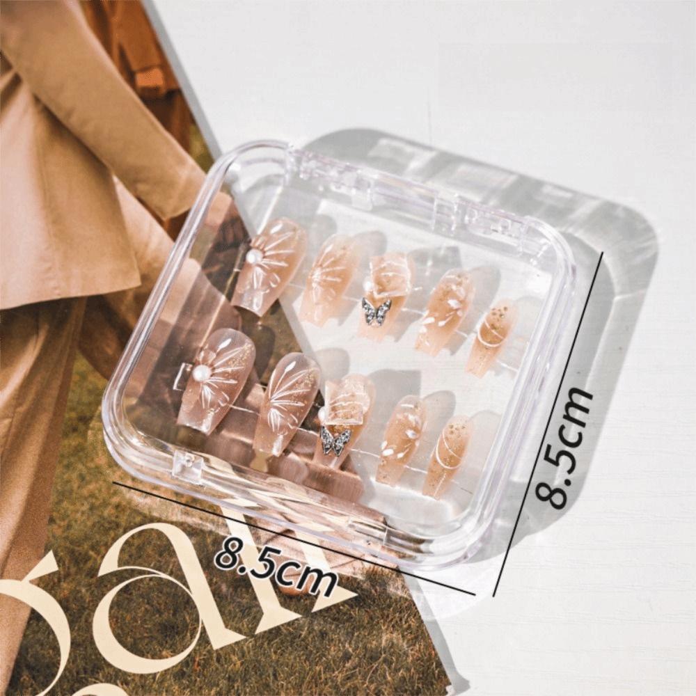 Dust-proof Fake Nail Storage Box Acrylic Badge Storage Box Protective Clear Nail Boxes  Packaging