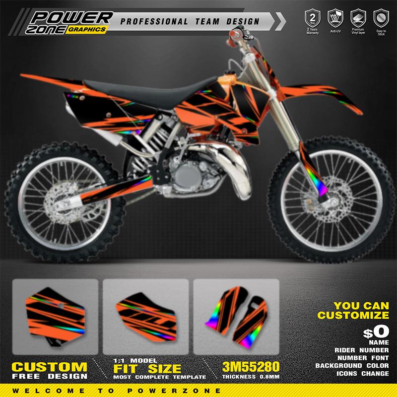PowerZone Custom Team For KTM 2003 2004 SXF 2004 EXC Motorcycle Graphics Decals For 3M Stickers Kit Stickers 012