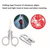 8pcs Silver Folding Scissors Foldable Design Mini Scissors Portable Small Scissors  For Home Use