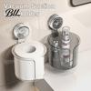 No Drill Tissue Box Wall-Mounted Roll Paper Holder with Vacuum Suction Sealed Container Cup Easy Installation Organizer for Bathroom Storage