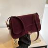 Minimalist Fashion Velvet Shoulder Bag Autumn New Beautiful Displacement for Work Versatile Practical Crossbody Bags