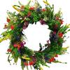 45cm Spring Summer Artificial Wildflower Door Wreath Colorful Multipurpose Decorative Garland for Front Door Home Decor