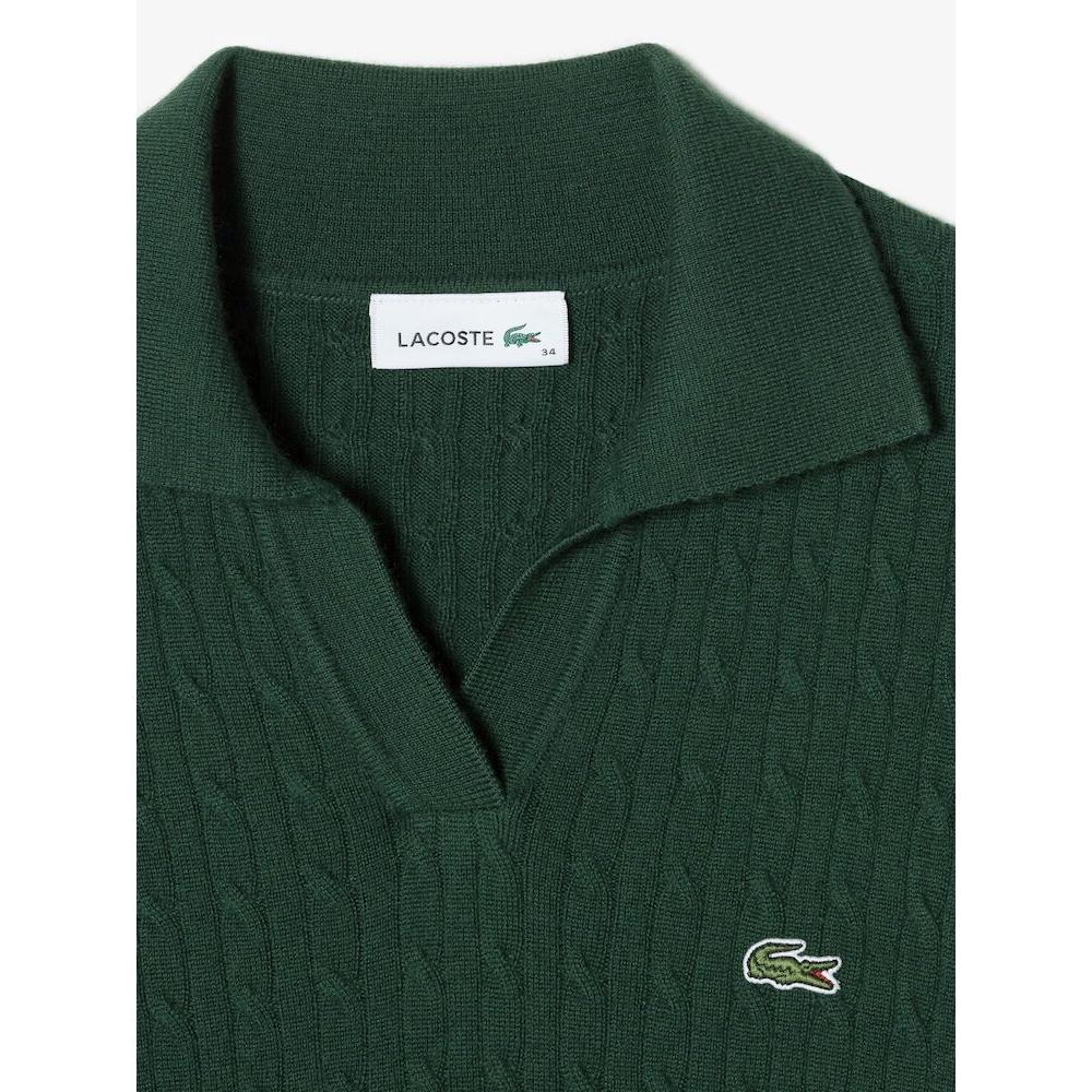 Lacoste Women S Cable Open Collar Sweater Af197e 54n Yzp q2nAf197e 54nYzp
