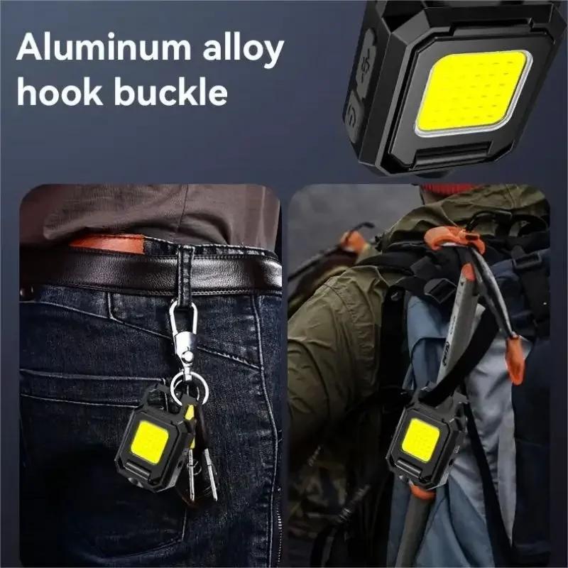 COB Flashlight Pocket XPE Camping LED Work Light Outdoor Foldable Side 2 COBs Hiking Lamp 800mAh USB Charging IPX4 Waterproof