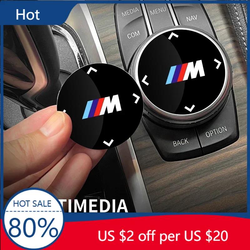 New Multimedia Knob Button Cover Interior Sticker For Bmw M Performance M2 M3 M4 M5 M6 1 2 3 4 5 7 Series X4 X5 X7 F10 E39