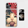 Забавный кот Премиальная наклейка-обертка для iPhone 17 Pro/Max, Защитная наклейка на заднюю панель и рамку камеры (Не чехол)