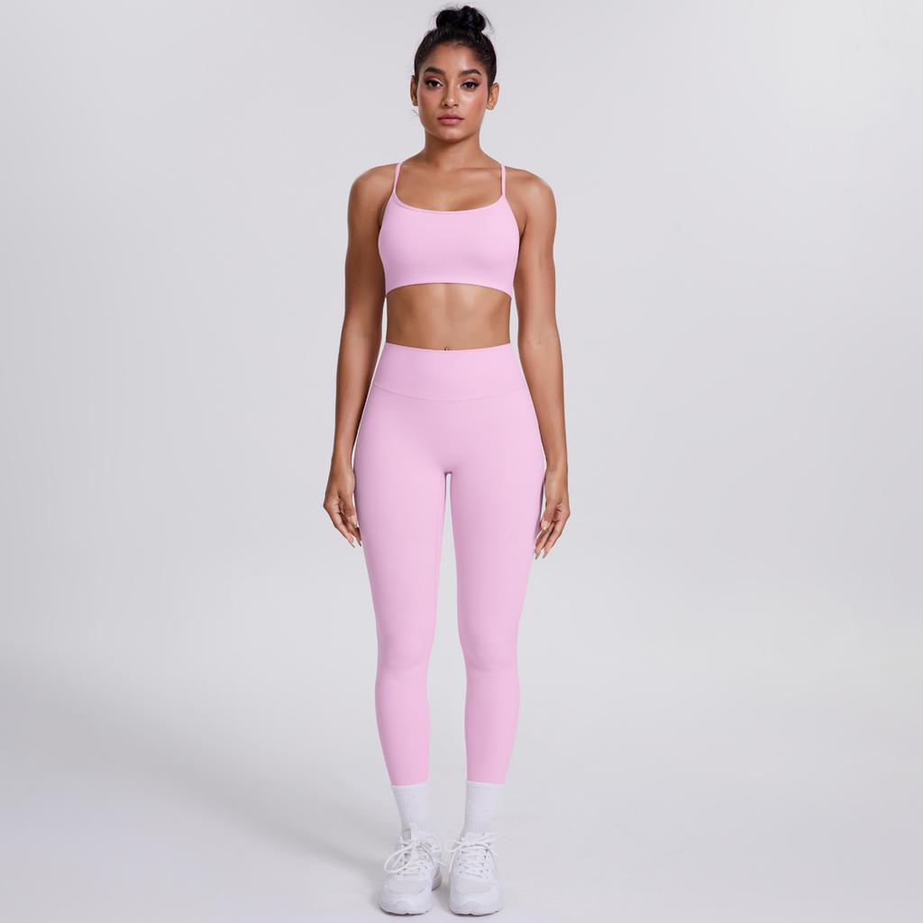 New Cross Suspender Beautiful Back Sports Bra Set, Cloud Sensing Quick Drying Tight Yoga Suit, Outdoor Running Fitness Two-Piece Set For Women