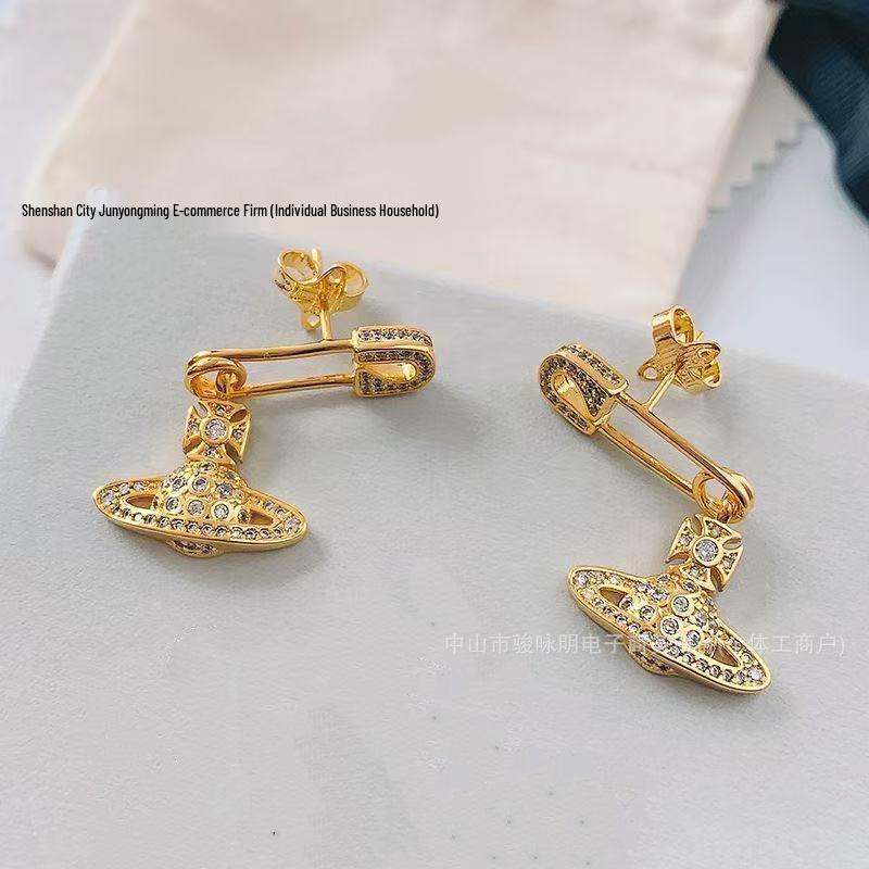 Серьги-гвоздики XJ Saturn с безопасной застежкой, полностью усыпанные бриллиантами, Cross Track для женщин