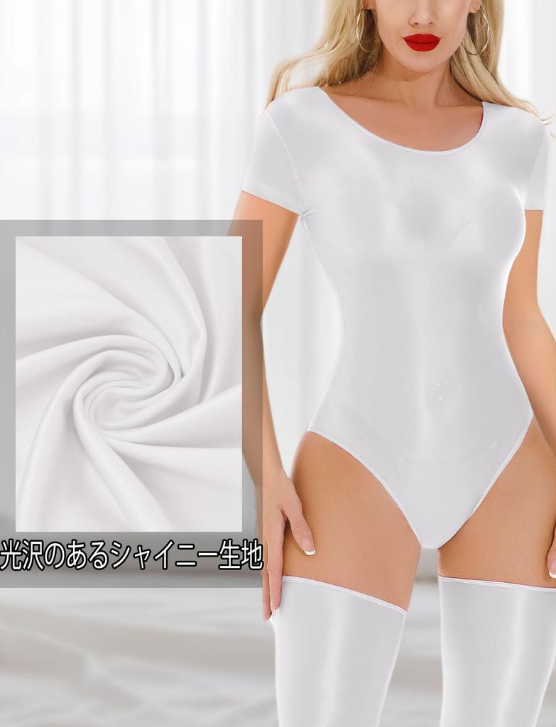 Купальник Один Высокий Короткий Спортивный M [Maeau] Женский Боди, Блестящий, Леотард, Стильный, Гладкий, Нижнее белье, Эластичный, Цельный, Сексуальный, Нога, Рукав, Комбинезон,