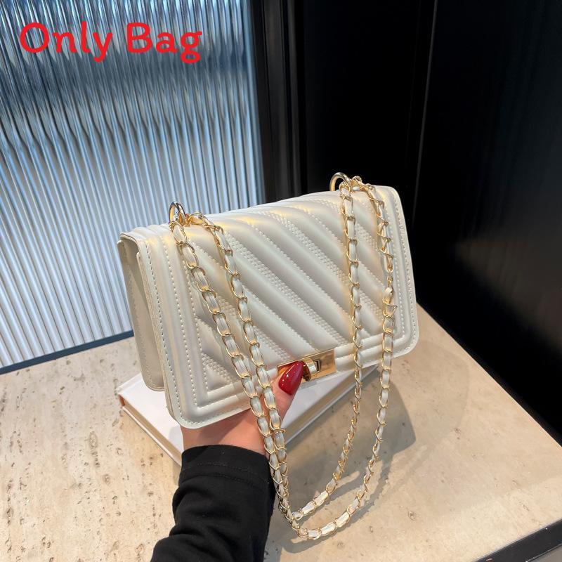 Street Style Small Square Pu Shoulder Bag With Lock Closure For Daily Use