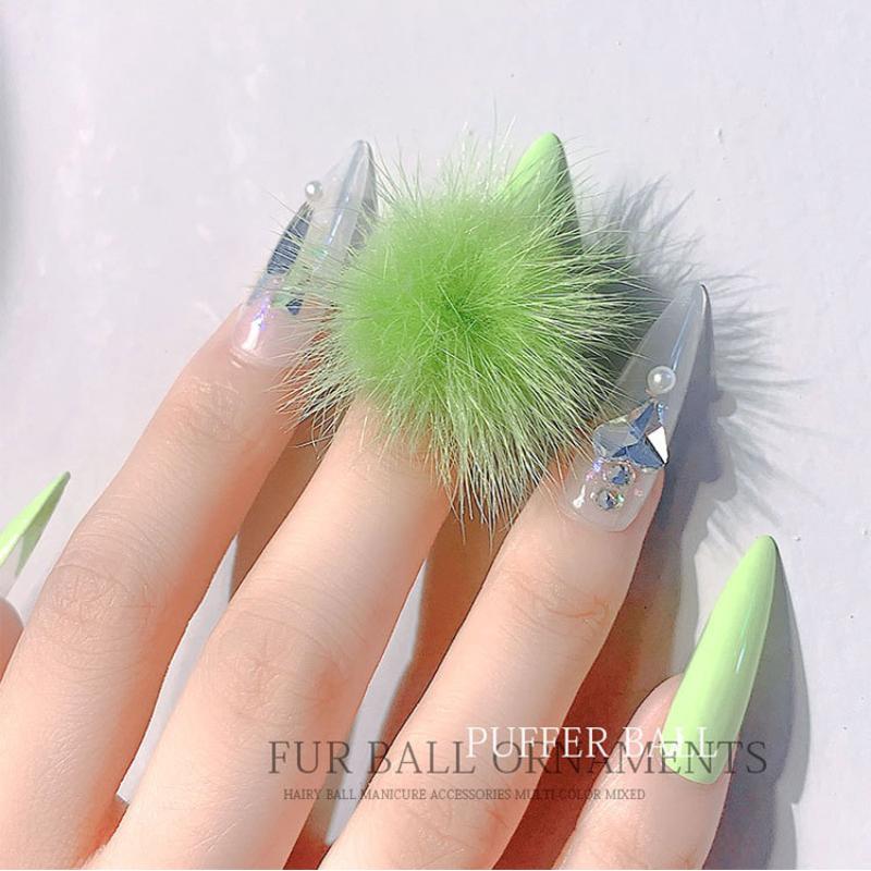 Аксессуары для ногтей, шарики для волос, магнит, съемный 3D пушистый аксессуар для ногтей, набор шариков для волос