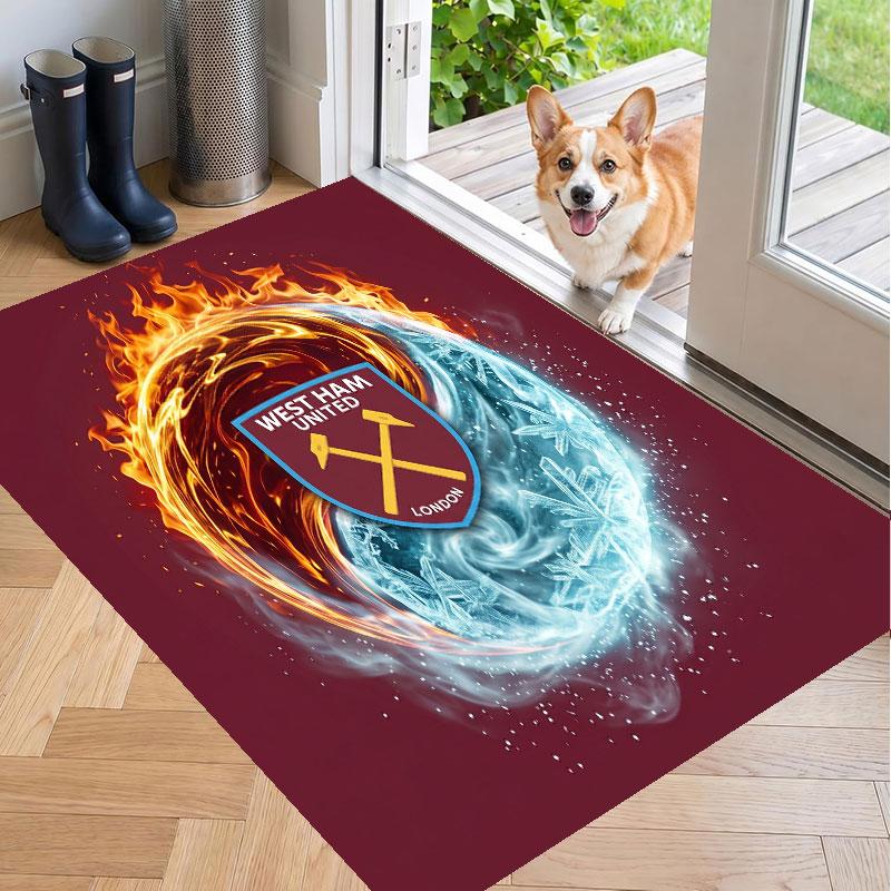 Soft Floor Carpet West Ham United Football Pattern Area Rug Decorative Mat For Home Room Decoration