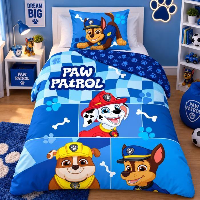 Housse de couette - ARLIS - Pat' Patrouille - Réversible - 140x200 cm + taie 60x70 cm - 100% coton