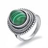 Винтажные серебряные кольца, овальное кольцо с зеленым камнем, женские модные украшения, подарок на годовщину