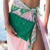 Женская мода конверт-сумка с клапаном летняя пляжная сумка кошелек ручной работы соломенная вязаная сумочка дамская монетница телефон длинный кошелек
