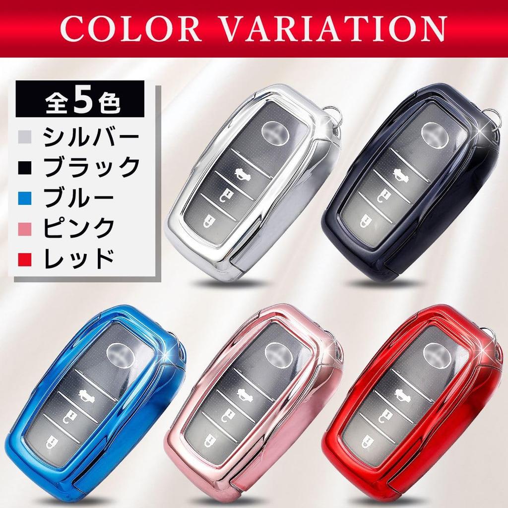 [anddat] Toyota Smart Key Case Key Cover Toyota Key Holder Yaris Noah Voxy Aqua Sienta, blue