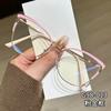 Metal Frame Glasses Women Anti Blue Light Cat Eye Eyewear Type Non-prescription Decorative Flat Glasses Lunettes De Soleil Homme