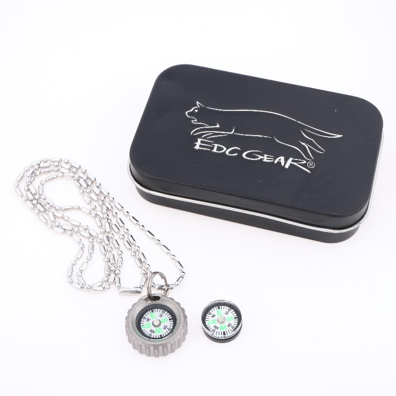 3in1 PEI Compass Pendant Necklace EDC Directional Outdoor Tool Portable for Adventure  Gear