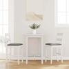 VidaXL Bar Stools with Cushions 2 Pcs White Solid Hevea Wood, Chair, Kitchen Bar Chair, Bistro Chair 4102559
