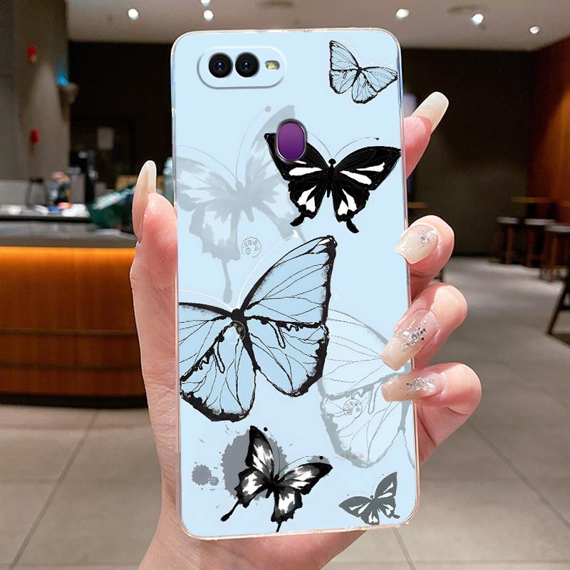 Case For OPPO A5S A12 AX5S A7 2018 AX7 A7N A12S A11K Luxury Fashion Butterfly Flowers New Design Clear Soft Silicone Phone Case