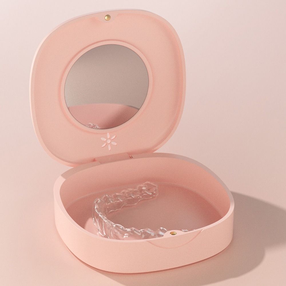 Контейнер для съемных зубов с зеркалом Держатель для каппы Стоматологический кейс Коробка для ортодонтического ретейнера Коробка для брекетов Контейнер для хранения зубных протезов