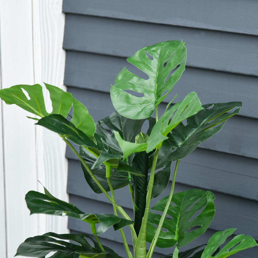 100cm/3.3FT Artificial Monstera Tree Decorative Cheese Plant 21 Leaves with Nursery Pot, Fake Tropical Palm Tree for Indoor Décor