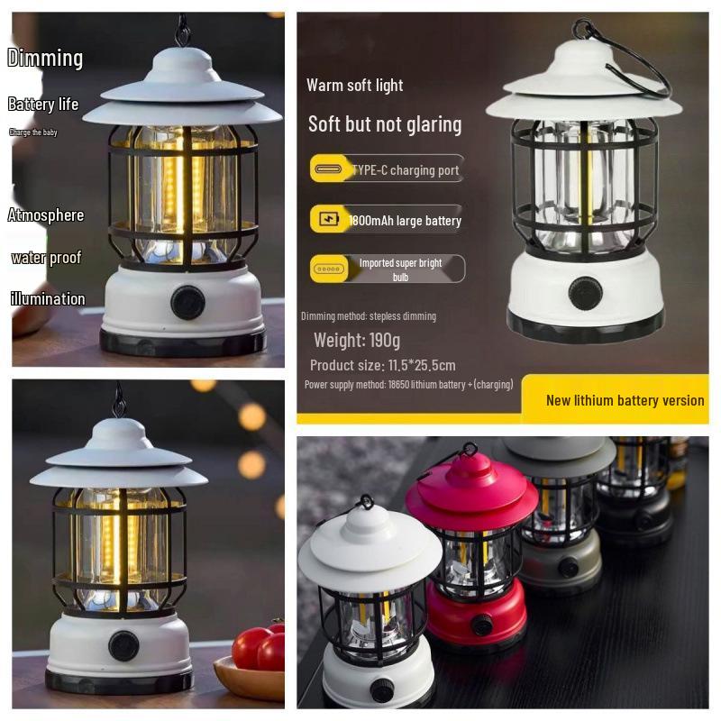 Retro LED Camping Lantern with Long Battery Life
