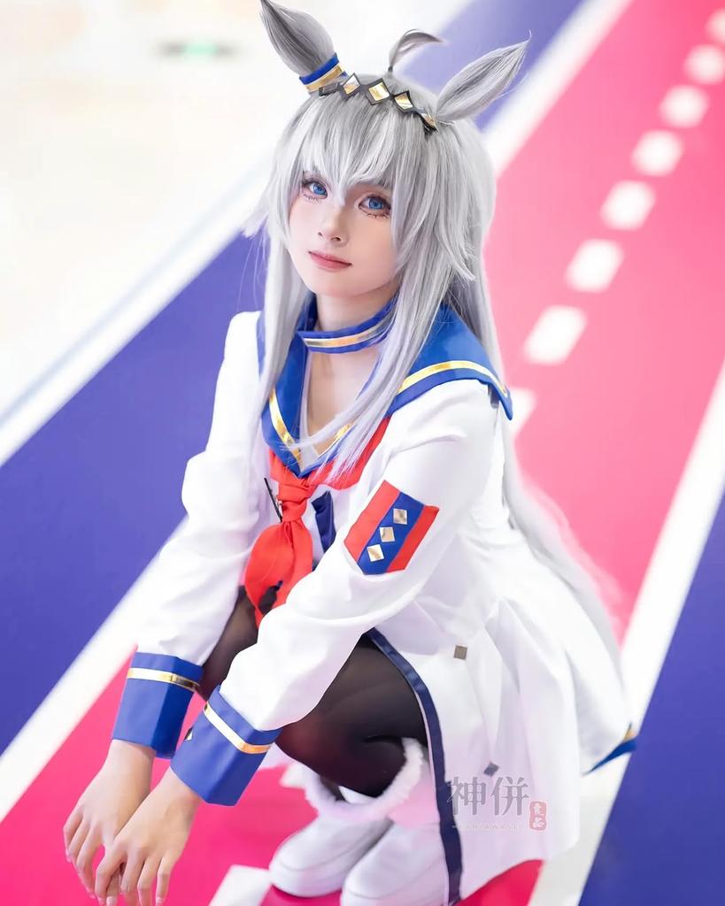 Костюм для косплея Огури Кап с хвостом и Костюм для косплея Uma Musume для культурных и сценических мероприятий Кепка с хвостом и