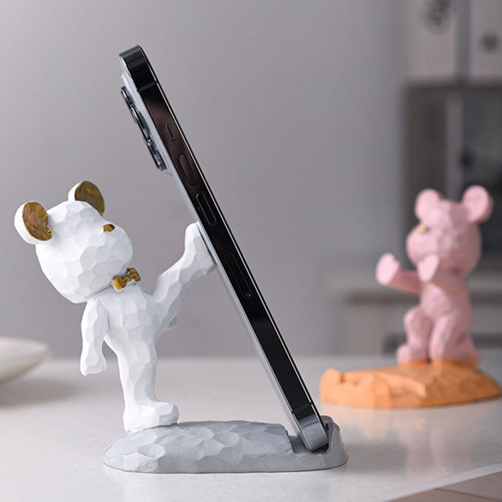 Gift Mobile Phone Accessories Phone Holder Bear Sculpture Mobile Phone Stand Storage Holders