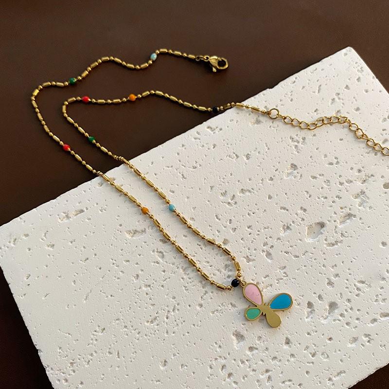 Корейский стиль Подвеска-чокер в виде собаки из воздушных шаров - Милый трехмерный эмалевый дизайн из титановой стали