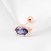 14K Blue Rose Gold Piercing Gold Needle Whale Cubic