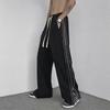Men's Summer High Street Zipper Pants: Trendy European & American Hip-Hop Style, Loose, Casual, Straight Drape.