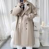 2025 Mens Trench Coat Men Double Breasted Belted Windbreaker Man Lapel Long Jacket Casual Windproof Overcoat Men Trench