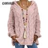 Autumn Women's Sweater Thin Hollow Out Solid Color Twist Knit Hoodie Top