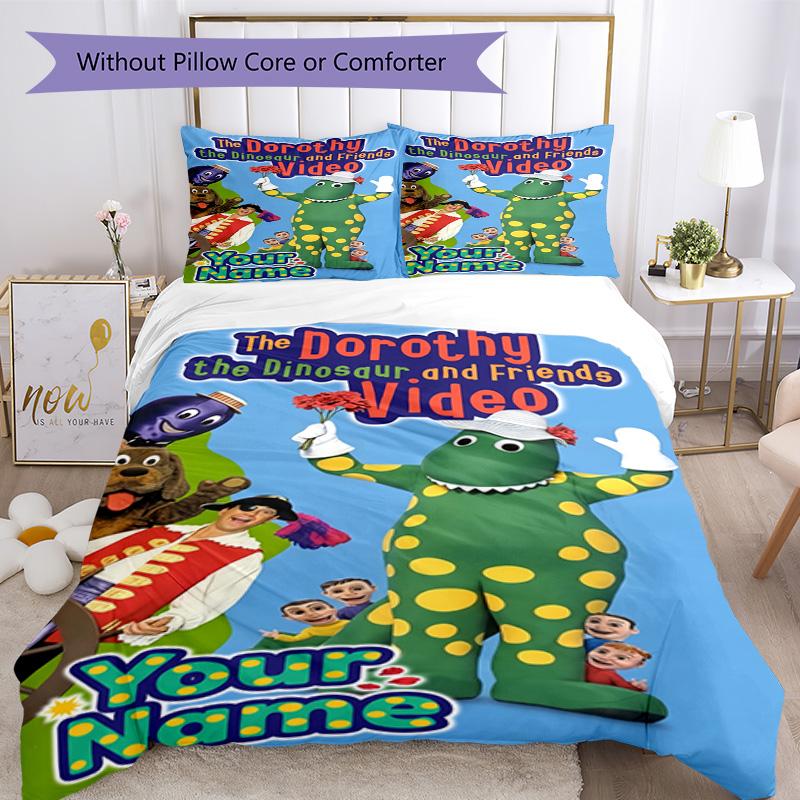 Wiggles Customized Name Bed Sheet Set Design for Study room Wrinkle Resistant Bedroom Decor Perfect Gift for Friends & Family