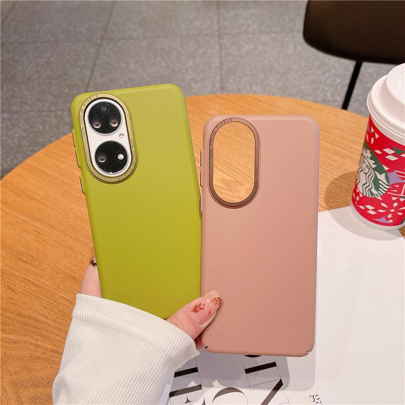 Для Huawei nova 12 Pro ультра прочная металлическая рамка с большим отверстием для объектива, ощущение кожи, чехол для ПК, защитная задняя крышка в виде ракушки