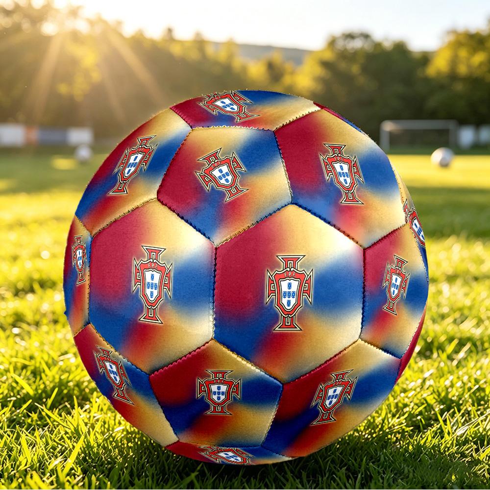 Portugal Football Printed Size 5 Soccer Ball Wear Resistant Standard Adult Training Football Fan Gift for Indoor Outdoor Match Sports