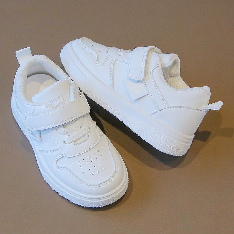 Children's white sneakers, new spring and autumn models, boys' non-slip breathable sneakers, girls' low-top school shoes, versatile baby shoes