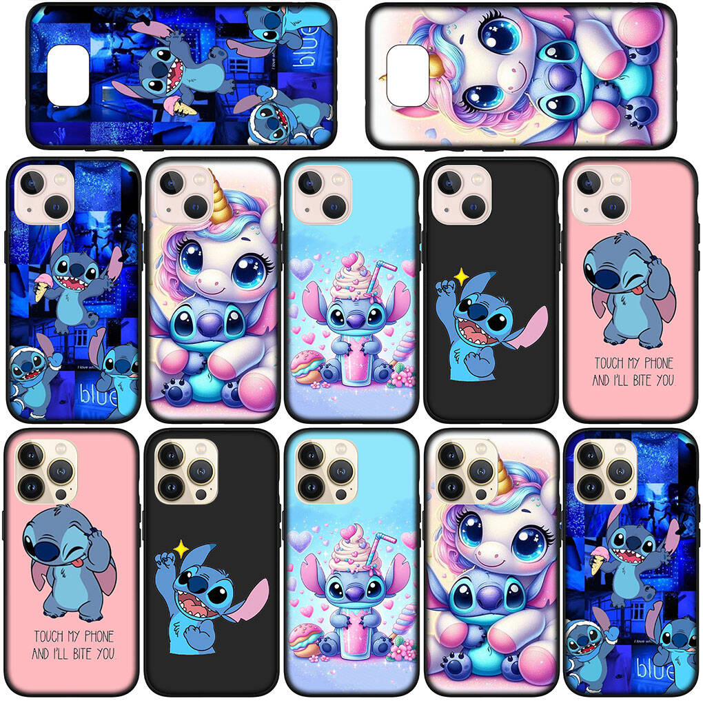 Phone Case for iPhone 17 16 15 Plus X XR 16E Huawei P30 P20 Lite Redmi Note 14 12 11 13 Pro Max OPPO A60 A80 A40 A18 A38 Blue Lilo Stitch Lovely Cover