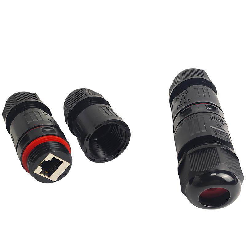 Outdoor Waterproof 10Gbps Cat6A Shielded Lightning Protection Ethernet Coupler, IP68 Surge Proof Network Extender for Monitoring