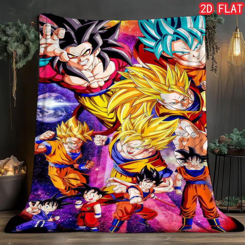 Dragon Ball Compact Storage Blanket Lightweight Flannel Warm Blanket for Travel Home THW