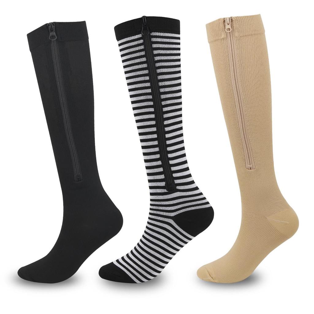 New Toe-Covering Compression Zipper Socks: Long, Elastic Cycling Socks for Outdoor Sports