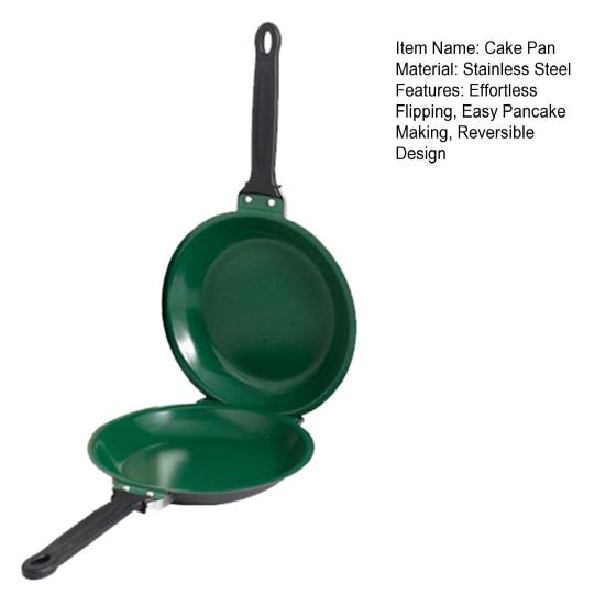 Двусторонняя сковорода для блинов с крышкой, антипригарное покрытие, двусторонняя сковорода для идеальных блинов из нержавеющей стали