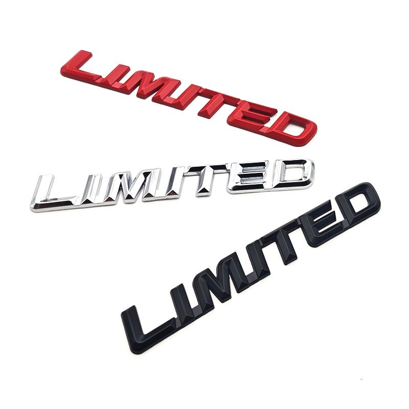 3D Metal Letters Logo Limited Emblem Car Fender Badge Rear Trunk Sticker for Toyota Highlander Jeep Limited Sticker Accessories AKZ1