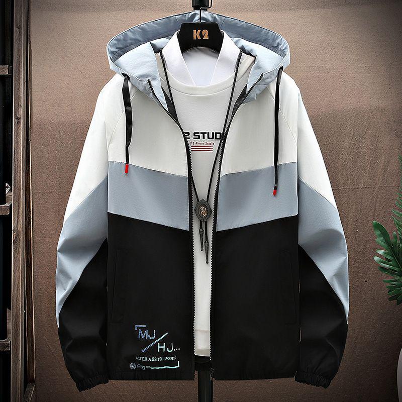 Мужская модная рабочая куртка с капюшоном в корейском стиле для подростков