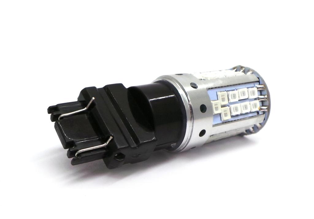 2 шт. светодиодная лампа 3157 P27/7W 12-24V CANBUS оранжево-красная, двухцветная, США, для бездорожья