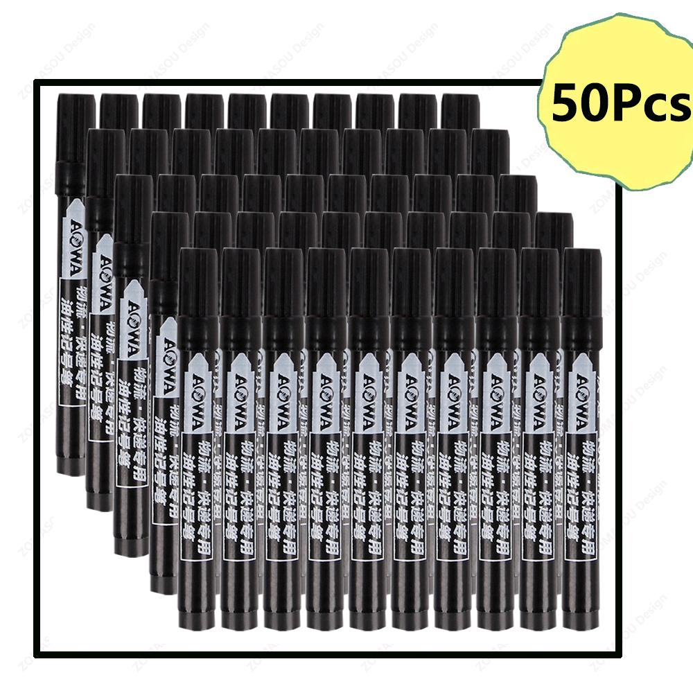 1-100Pcs Waterproof Oil-based Marker Pen Quick Dry Black Red Blue Ink Permanent for Metal Glass Stationery Art School Supply