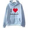 I Love Muhammad Hoodies Long Sleeve with Hooded Clothing Retro Harajuku Pullovers Women Fashion Sweatshirts