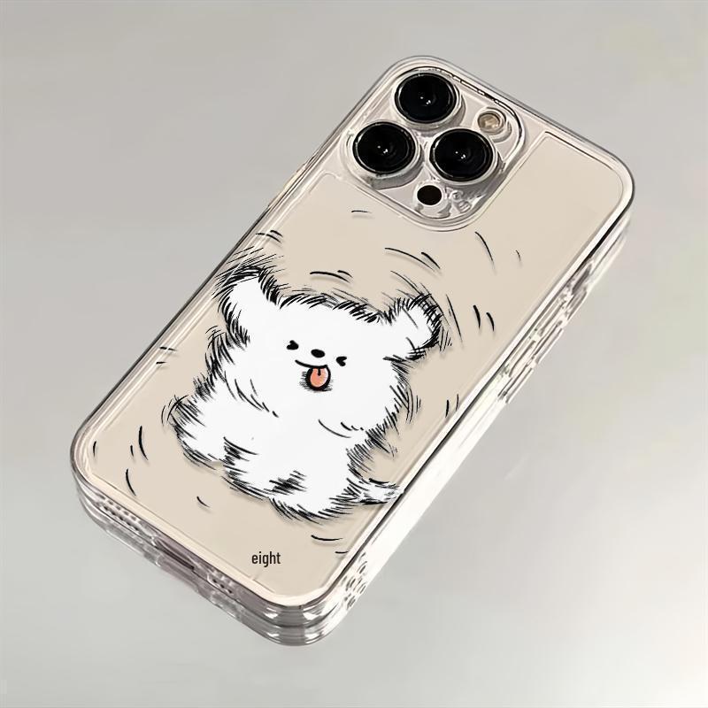 Чехол для iPhone 14 Pro Max с щенком, который трясет головой, Ударопрочный, Прозрачный и Мягкий. Совместимо с iPhone 12, 13 и 16.