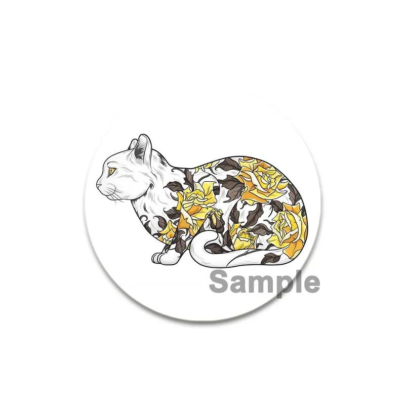 32/44/58 мм мультяшные животные значки на лацкан татуировка кошка эмаль булавка броши для рюкзака декоративные значки из сплава металла ювелирные изделия подарок